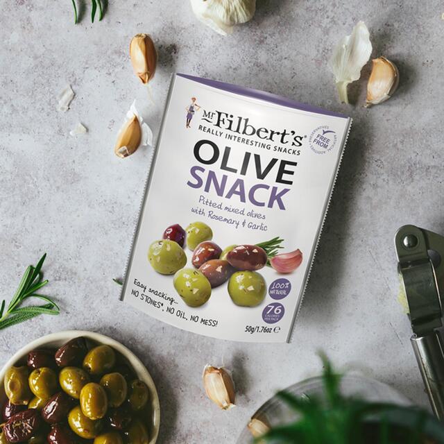 Mr Filbert’s Rosemary & Garlic Mixed Olives - 12 x 50g