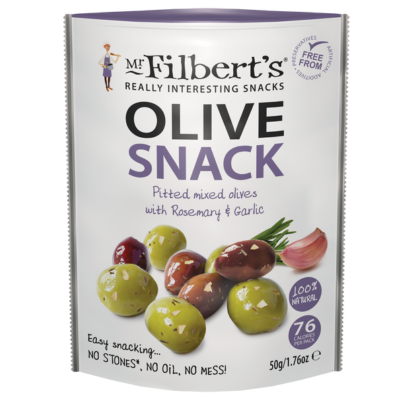 Mr Filbert’s Rosemary & Garlic Mixed Olives - 12 x 50g