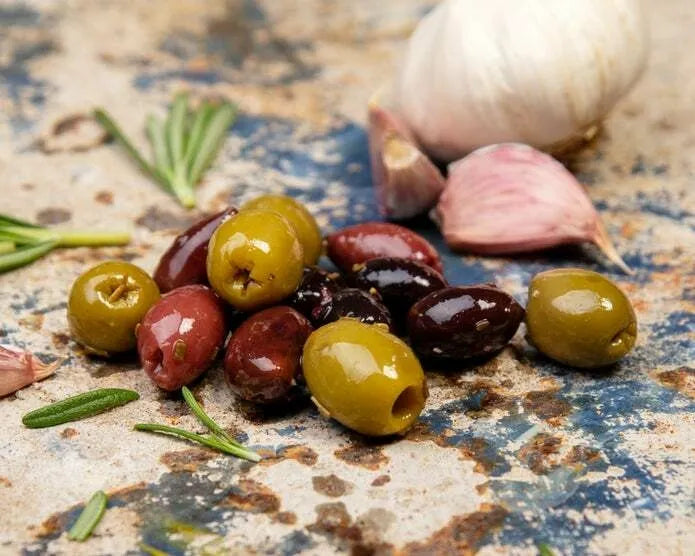 Mr Filbert’s Rosemary & Garlic Mixed Olives - 12 x 50g