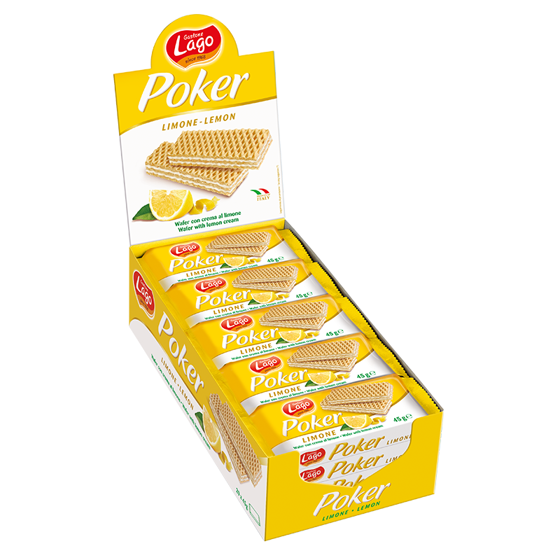 Lago Poker Lemon Cream Wafers 20 x 45g