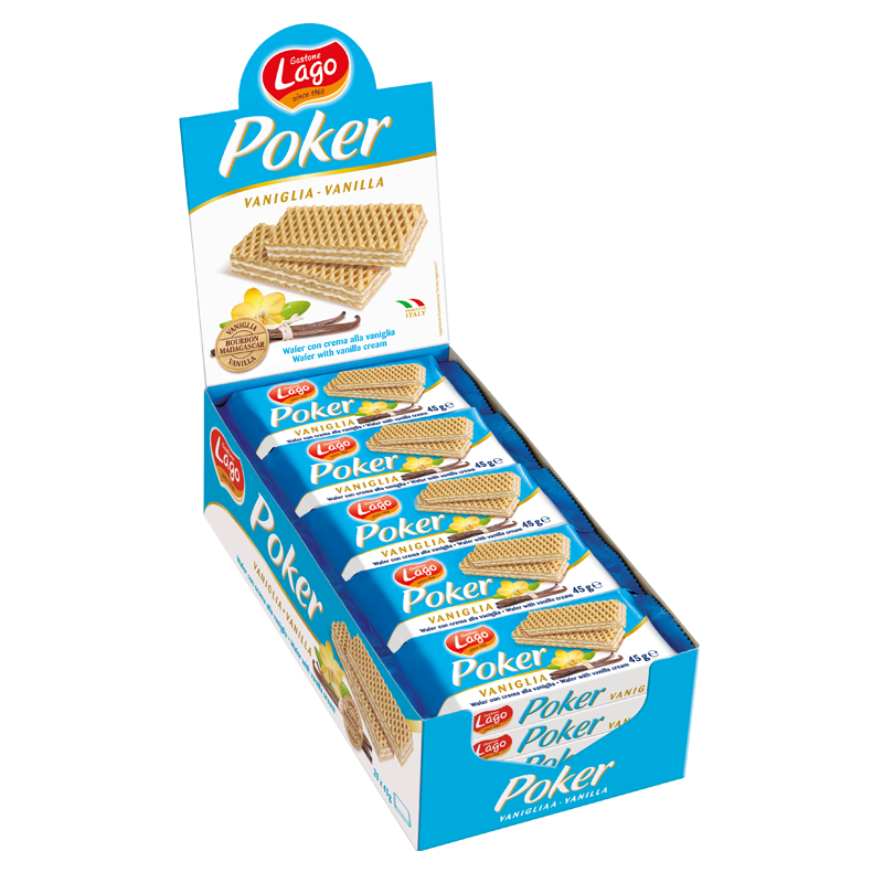 Lago Poker Vanilla Cream Wafers 20 x 45g