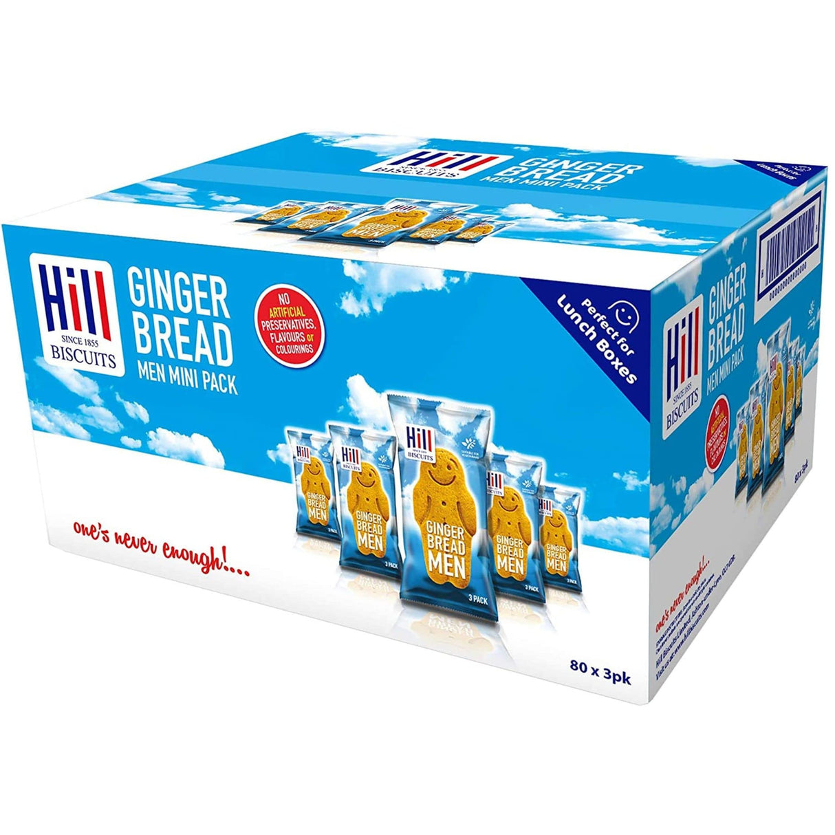 Hill Gingerbread Men - Individually Wrapped Mini Packs - 3 Per Pack (Box of 80)