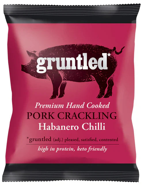 Gruntled Habanero Chilli Pork Crackling 20 x 35g - Salty Dog