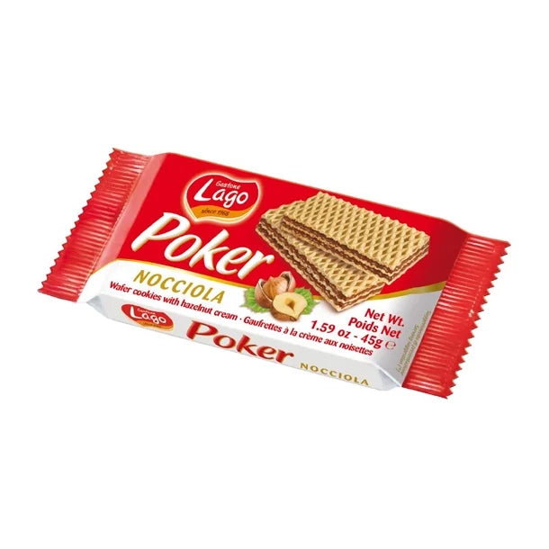 Lago Poker Hazelnut Cream Wafers 20 x 45g