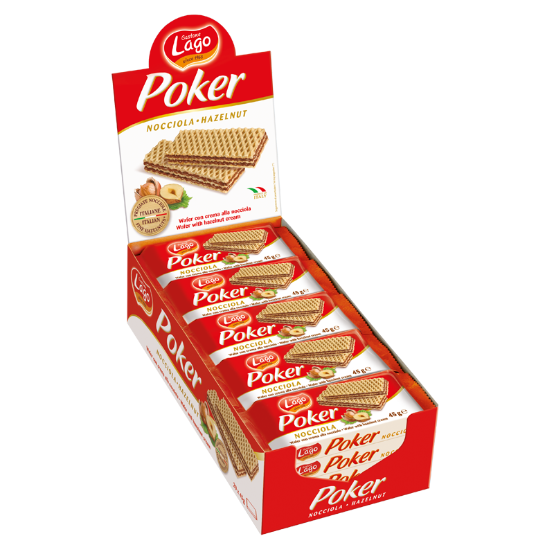 Lago Poker Hazelnut Cream Wafers 20 x 45g